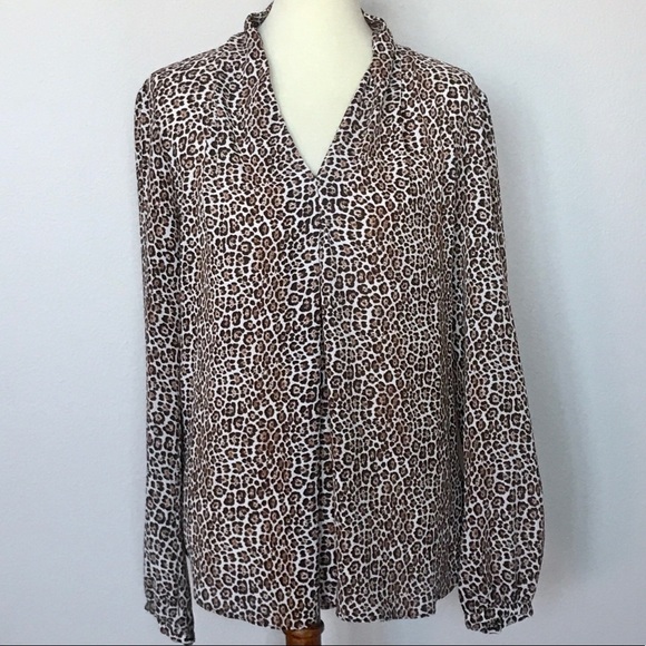 Michael Kors Tops - ✨NWT✨ Michael Kors - Leopard Print Long sleeve Top